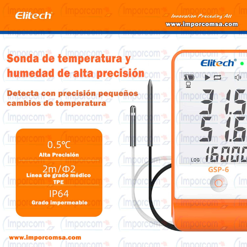 registrador de temperatura y humedad elitech