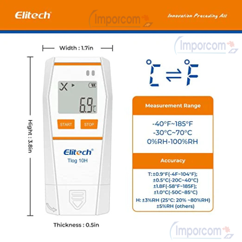 Elitech T-log 10H – Registrador de Temperatura y Humedad USB con Sensor Interno - Imagen 3
