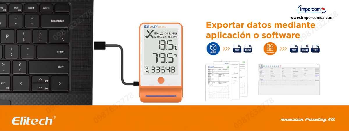 Data Logger Elitech GSP-6 Pro exportar datos