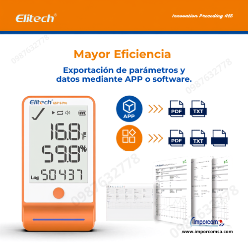 Data Logger Elitech GSp-6 Pro Exportacion app